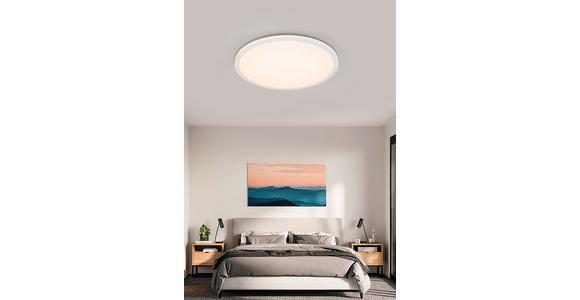 Led-deckenleuchte Albina - Weiß, MODERN, Kunststoff/Metall (45/6,8cm) - Luca Bessoni