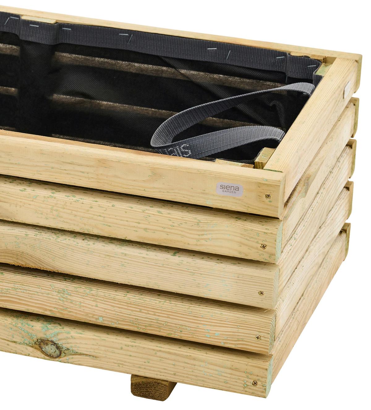 Blumenkasten Schwarz Kieferfarben B: 100 cm - Schwarz/Kieferfarben, Basics, Holz/Textil (100/40/40cm) - Siena Garden