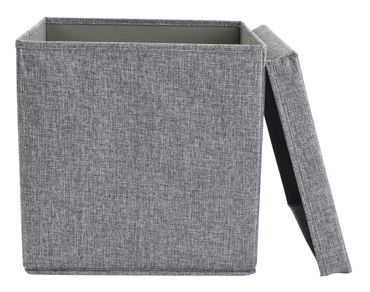 Skladací box BOBBY S VEKOM - sivá, Modern, kartón/textil (33/33/33cm) - Mömax