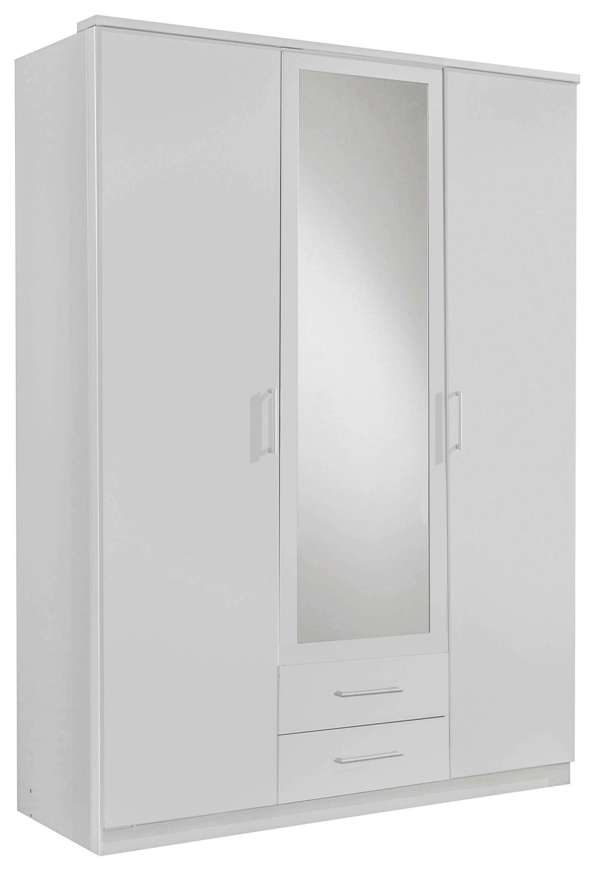Šatní Skříň Osaka Šířka 135cm - bílá/barvy hliníku, Konvenční, kompozitní dřevo/plast (135/199/58cm) - MID.YOU
