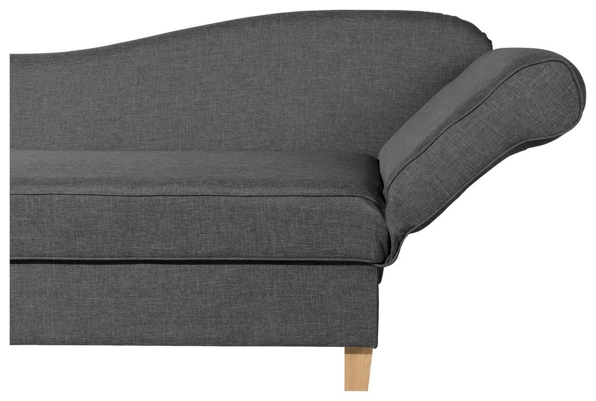 Récamiere Selma In Anthrazit B: 190 Cm - Anthrazit/Buchefarben, Design, Textil (190/82/88cm) - Max Winzer