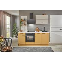 Küchenblock Pn105 / Pn80 - Kaschmir/Currygelb, Basics, Holzwerkstoff (205cm) - Pino