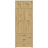 Kleiderschrank Kivo Eiche Artisan Dekor, B: 90 Cm - Eiche Artisan, Basics, Holzwerkstoff (90/239,40/52,1cm)