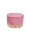 Pouf Samt Altrosa/Goldfarben DxH: 55x43 cm - Goldfarben/Altrosa, Basics, Holz/Holzwerkstoff (55/43cm) - Kayoom