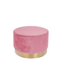 Pouf Samt Altrosa/goldfarben Dxh: 55x43 Cm - Goldfarben/Altrosa, Basics, Holz/Holzwerkstoff (55/43cm) - Kayoom