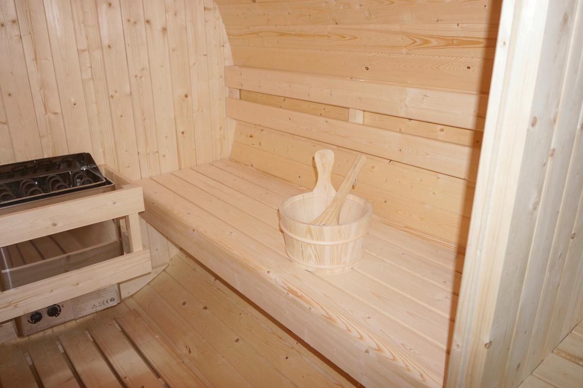 Saunafass Bergen Bergen Fichtefarben B: 189 Cm - Fichtefarben, KONVENTIONELL, Glas/Holz (194,8/220/191,5cm) - Sanotechnik