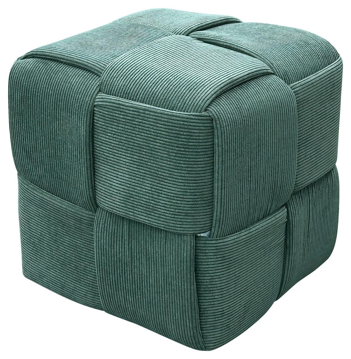 Pouf Urban Dunkelgrün Gepolstert - Dunkelgrün, Design, Textil (40/40/40cm) - MID.YOU