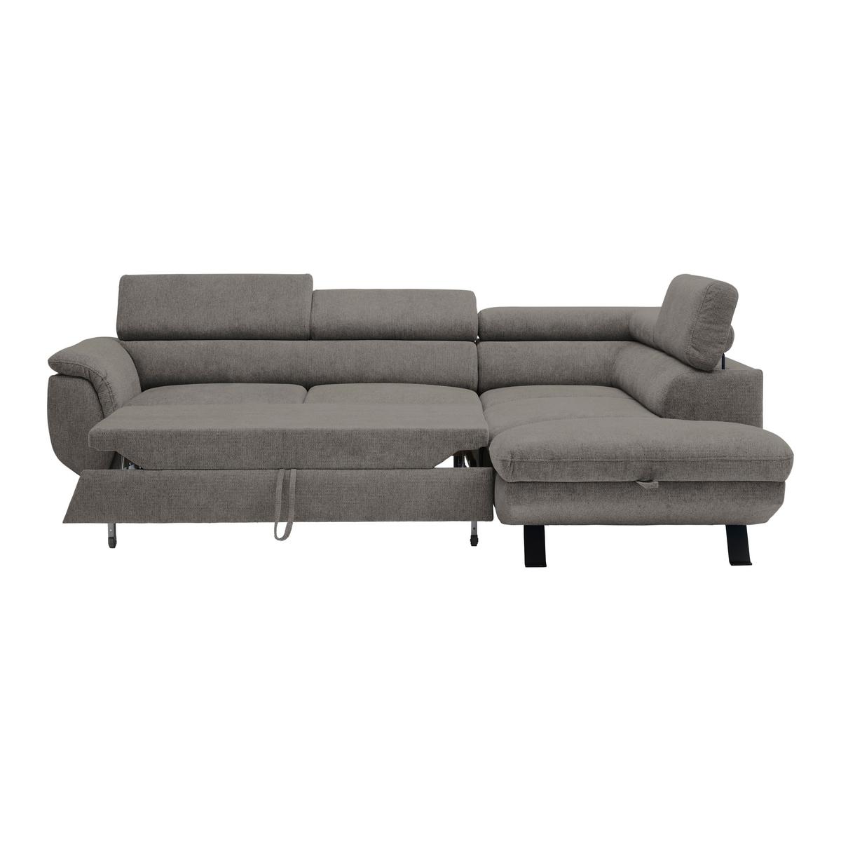 Rohová sedačka RAVEN, pravá, antracitová - čierna/antracitová, Modern, kov/textil (257/76-92/96cm) - Mömax