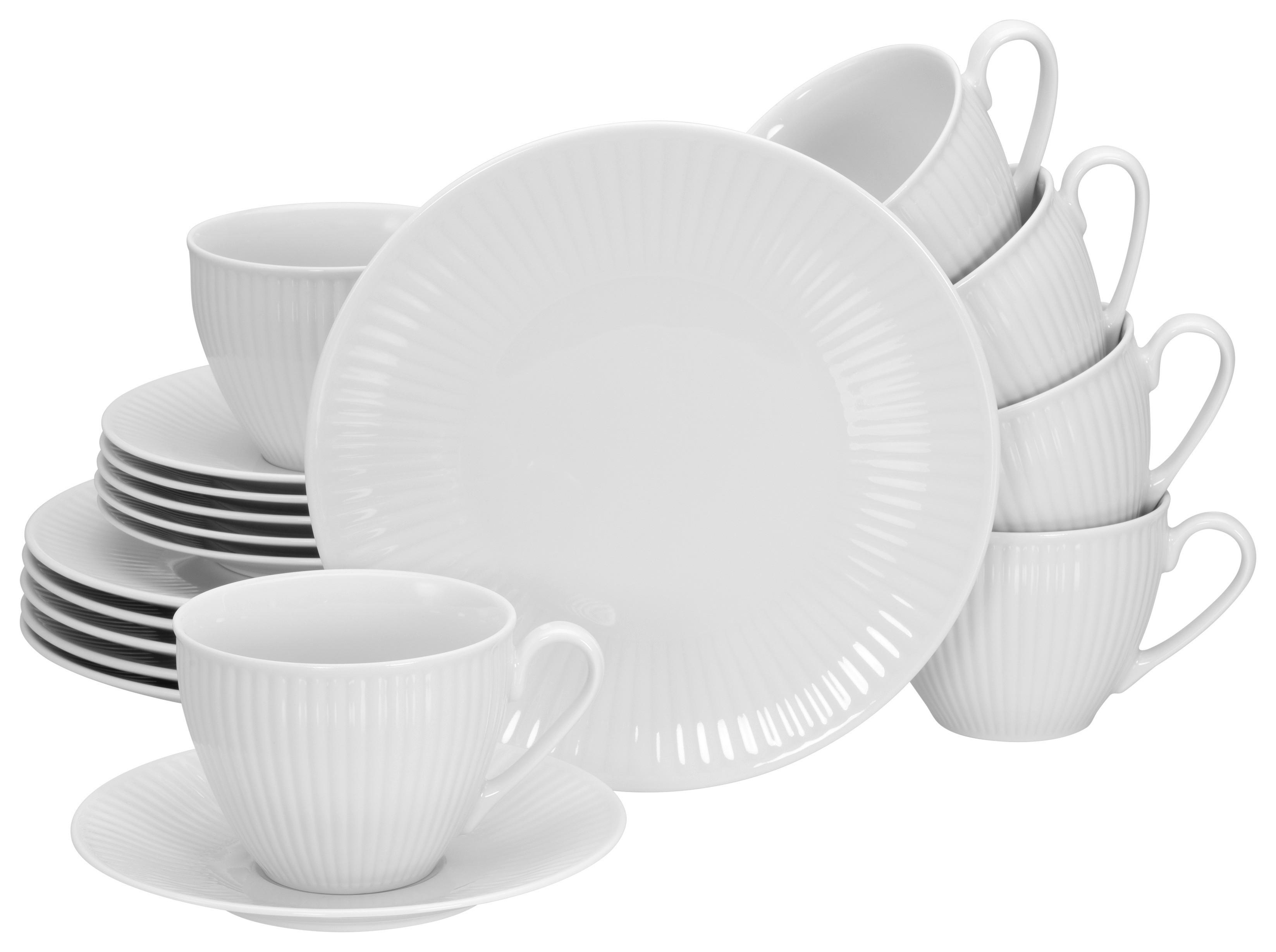 Kaffeeservice Valencia 18--Teilig., Weiß - Weiß, Design, Keramik - Creatable