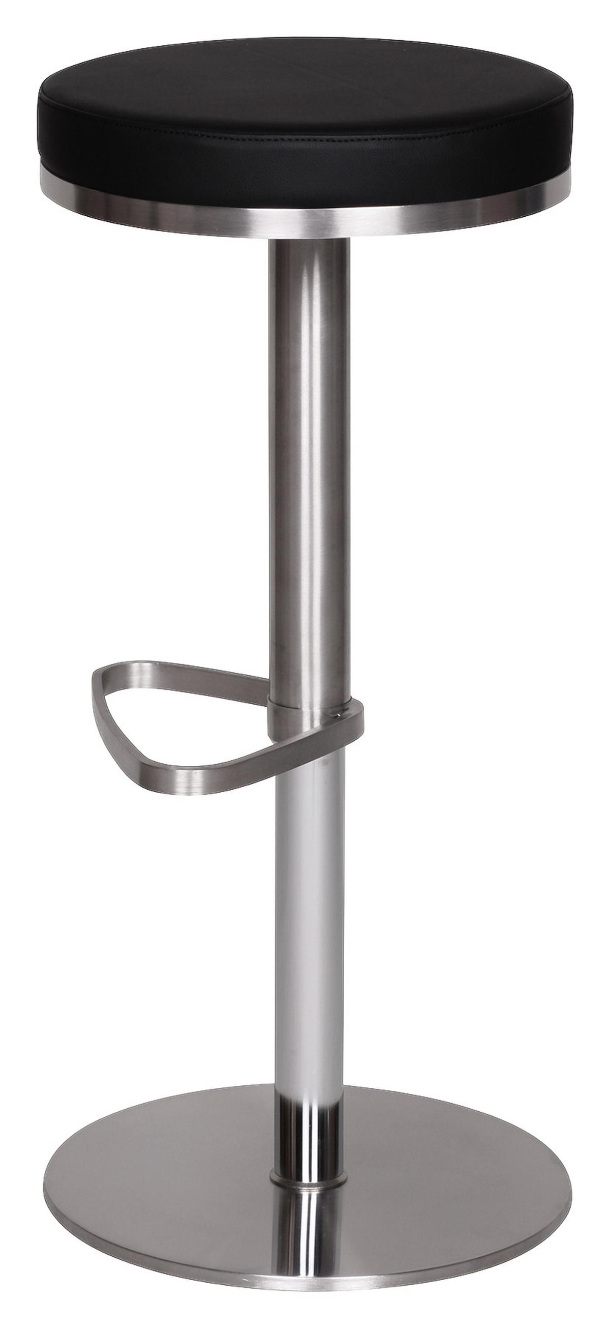 Barová židle Barhocker černá - barvy stříbra/černá, Moderní, kov/textil (38/57/38cm) - MID.YOU