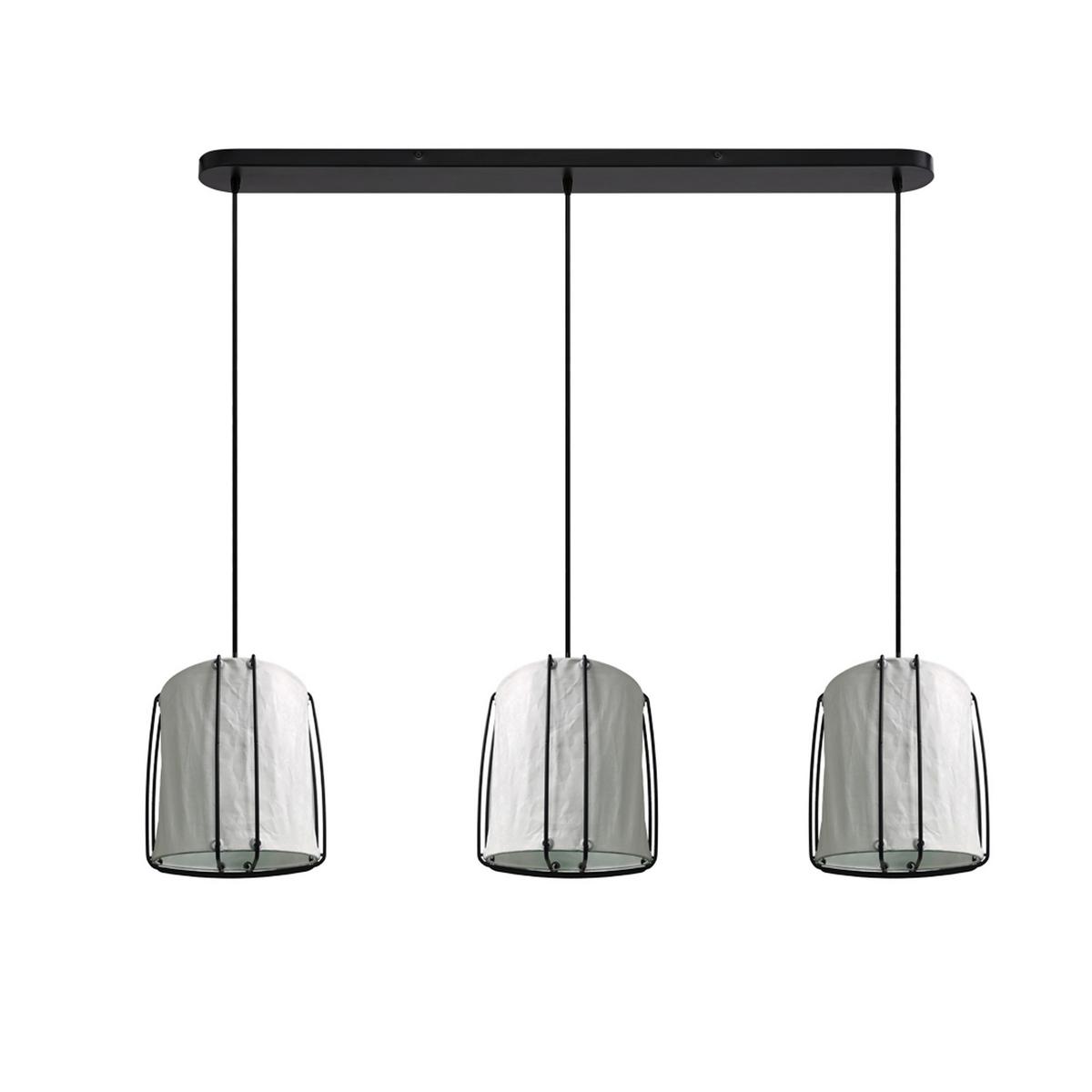 Hängeleuchte Cardine Schwarz Weiß B: 112 cm - Schwarz/Weiß, Design, Kunststoff/Metall (112/27/22cm) - Nordlux