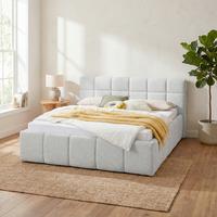 Čalúnená posteľ ASCONA 160x200, svetlosivá - čierna/svetlosivá, Konventionell, textil/plast (160/200cm)