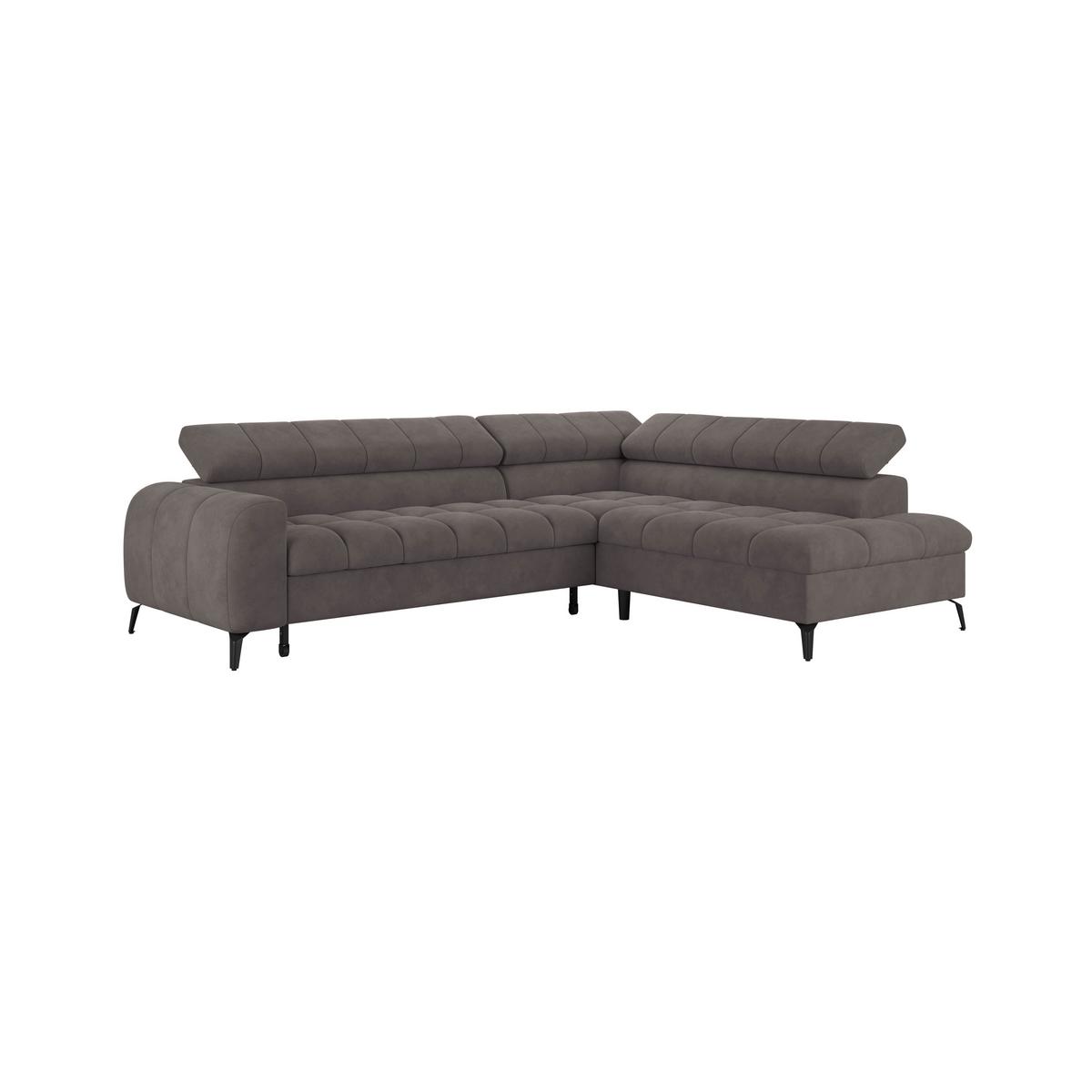 Ecksofa Volf Rechts New Graphitfarben, S: 261x203 cm - Dunkelgrau/Schwarz, Trend, Kunststoff/Textil (261/203cm)