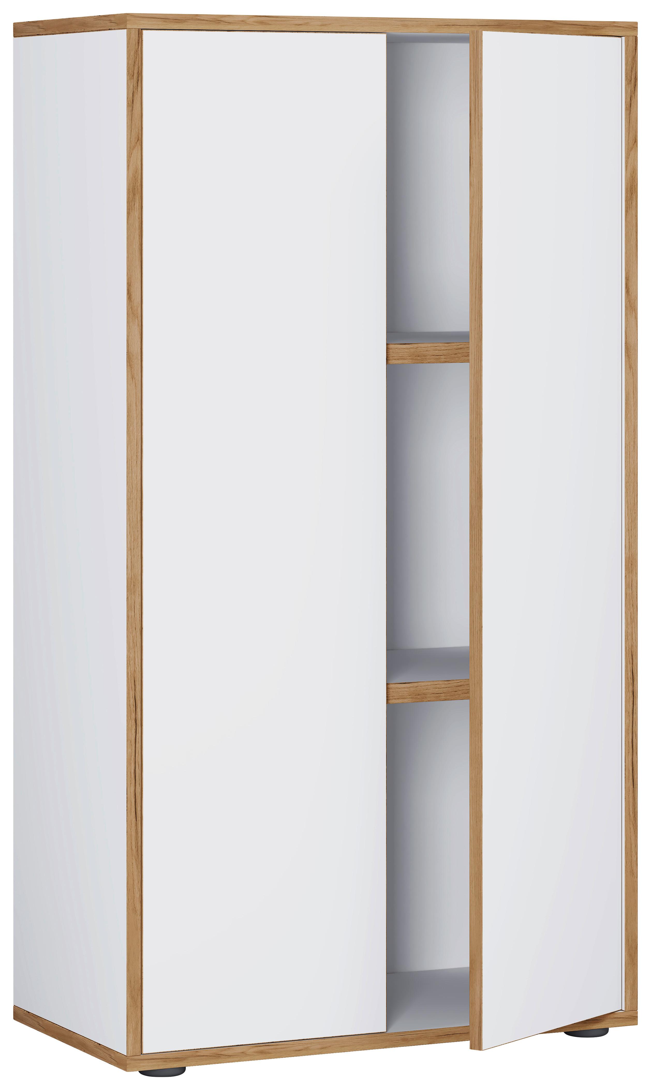Aktenschrank Salia Weiß, Honigeiche B: 60 cm - Honigeiche/Weiß, Design, Holzwerkstoff (60/110/33cm) - MID.YOU