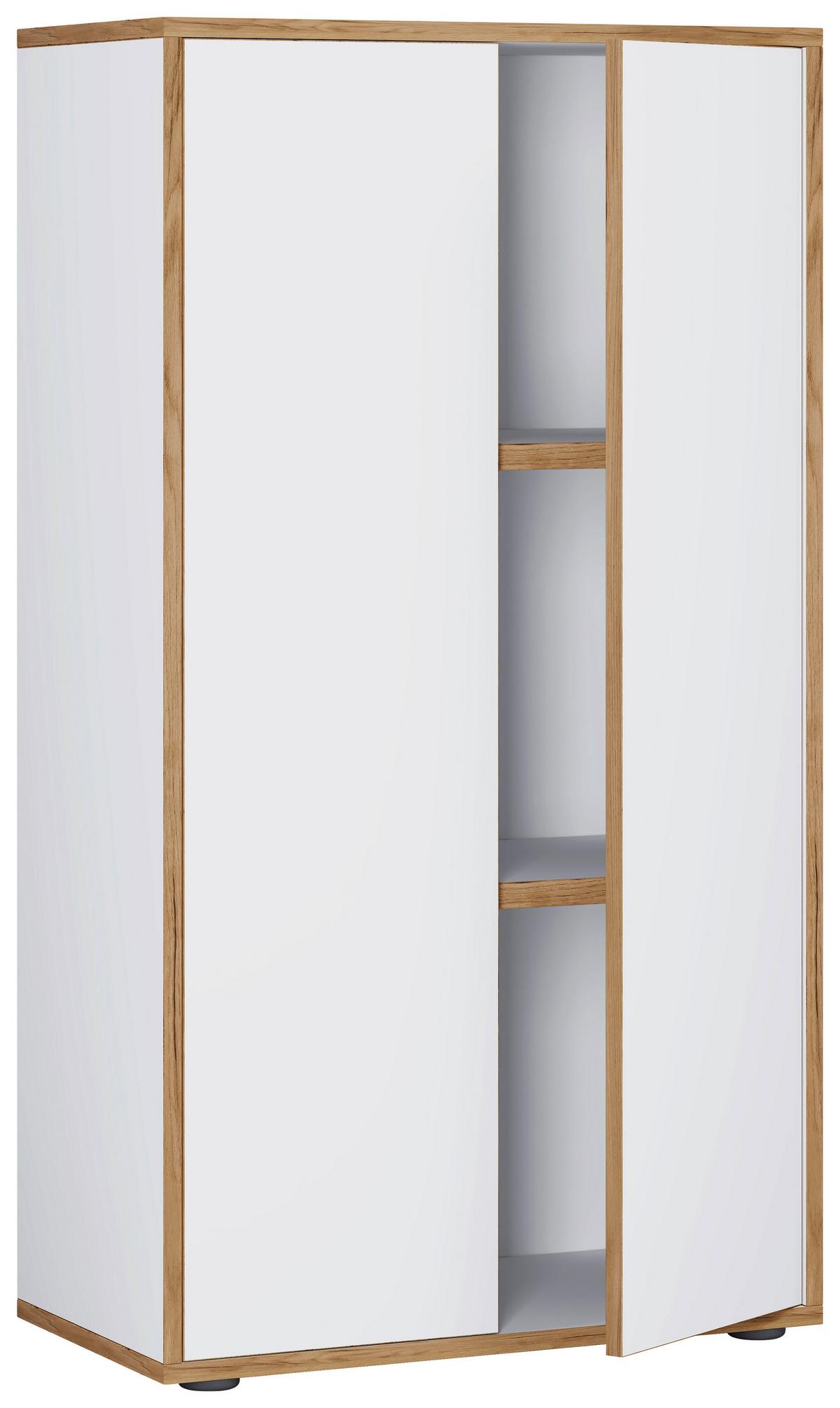 Aktenschrank Salia Weiß, Honigeiche B: 60 cm - Honigeiche/Weiß, Design, Holzwerkstoff (60/110/33cm) - MID.YOU