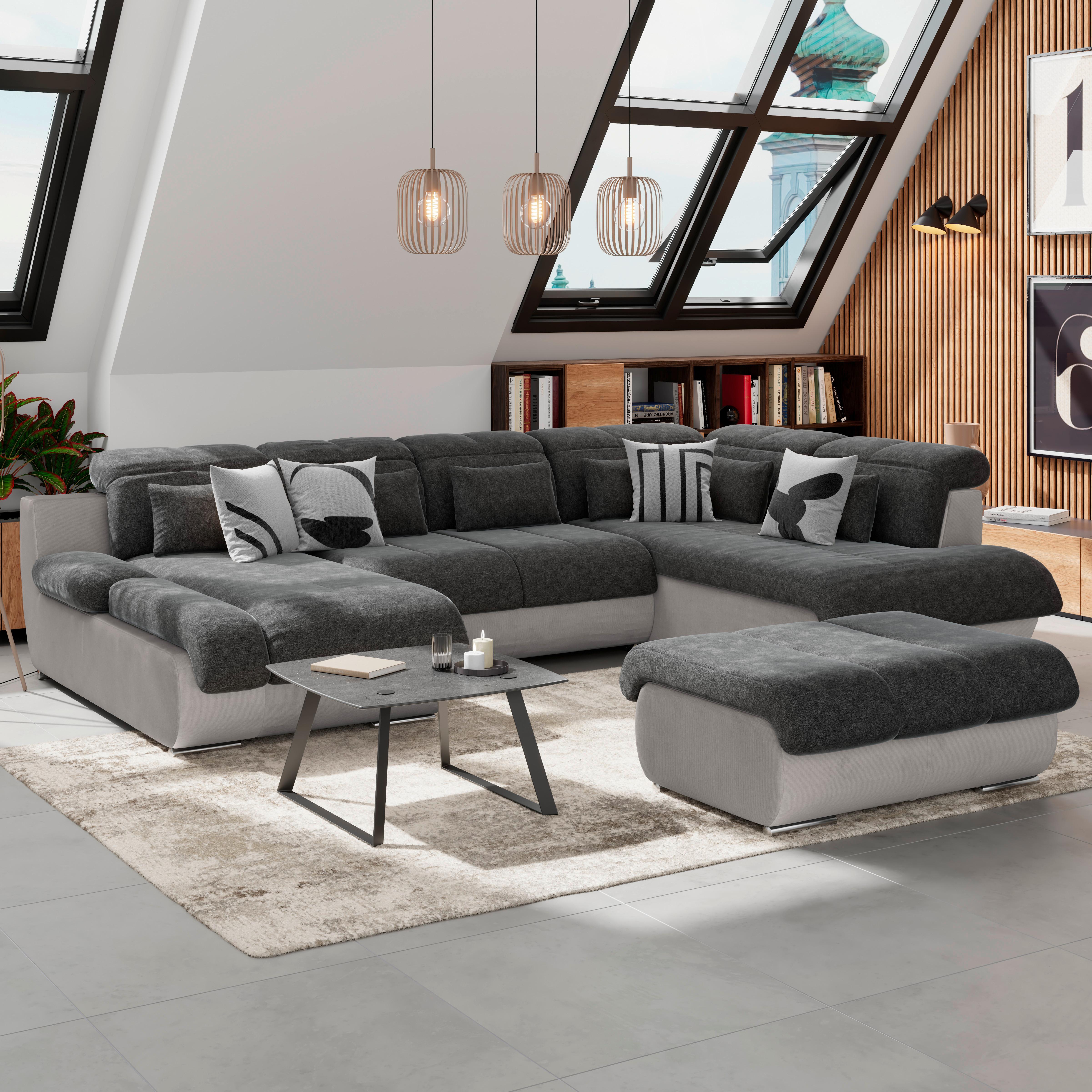 Hocker Multi - Chromfarben/Anthrazit, MODERN, Textil (100/43/80cm)