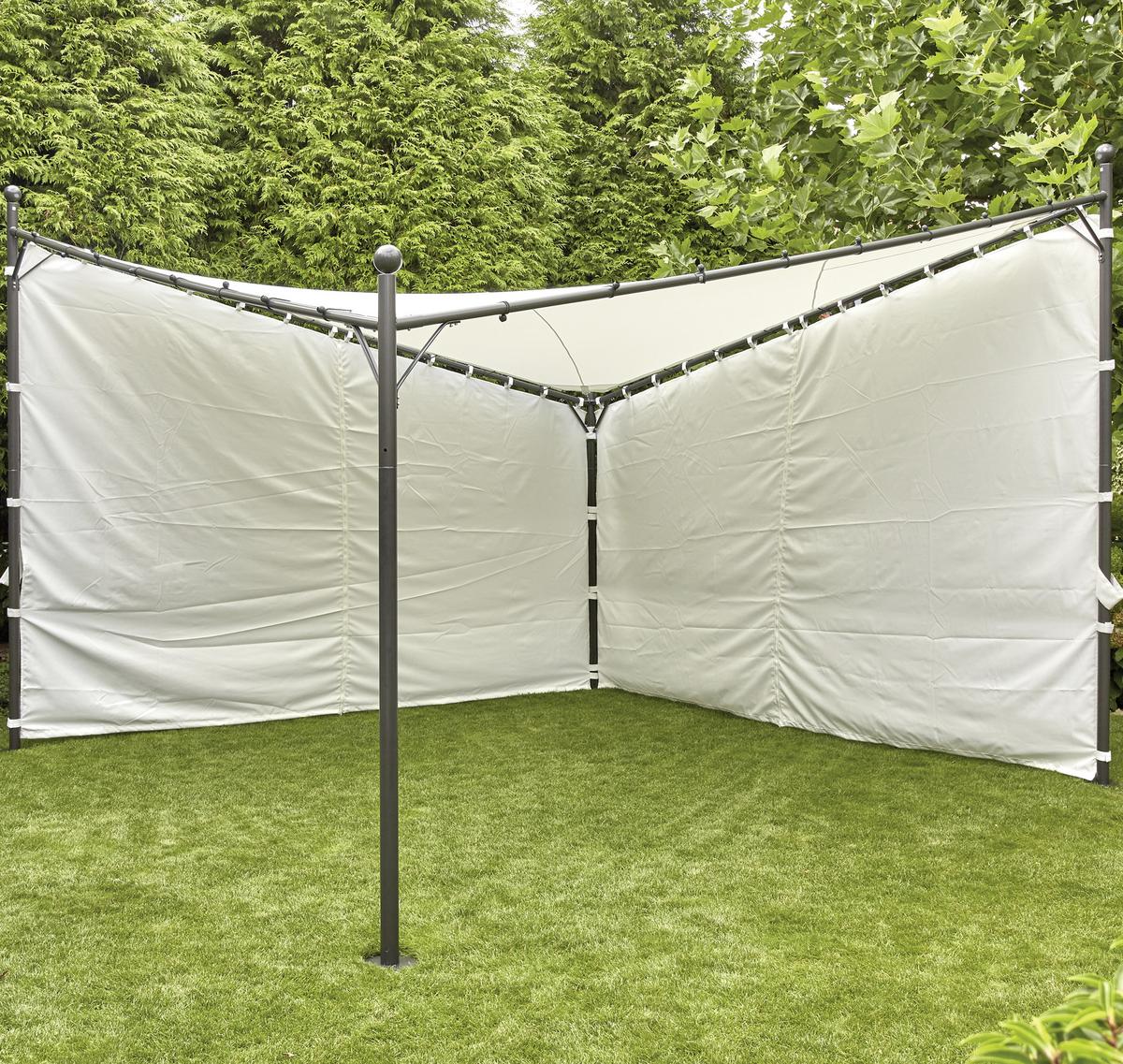 Seitenteile Berlino 400x256cm 2er-Set - Weiß, KONVENTIONELL, Textil (400/256cm) - Siena Garden