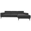Ecksofa Cunelli Schwarz/Braun Webstoff - Schwarz/Braun, Design, Textil (292/175cm) - MID.YOU