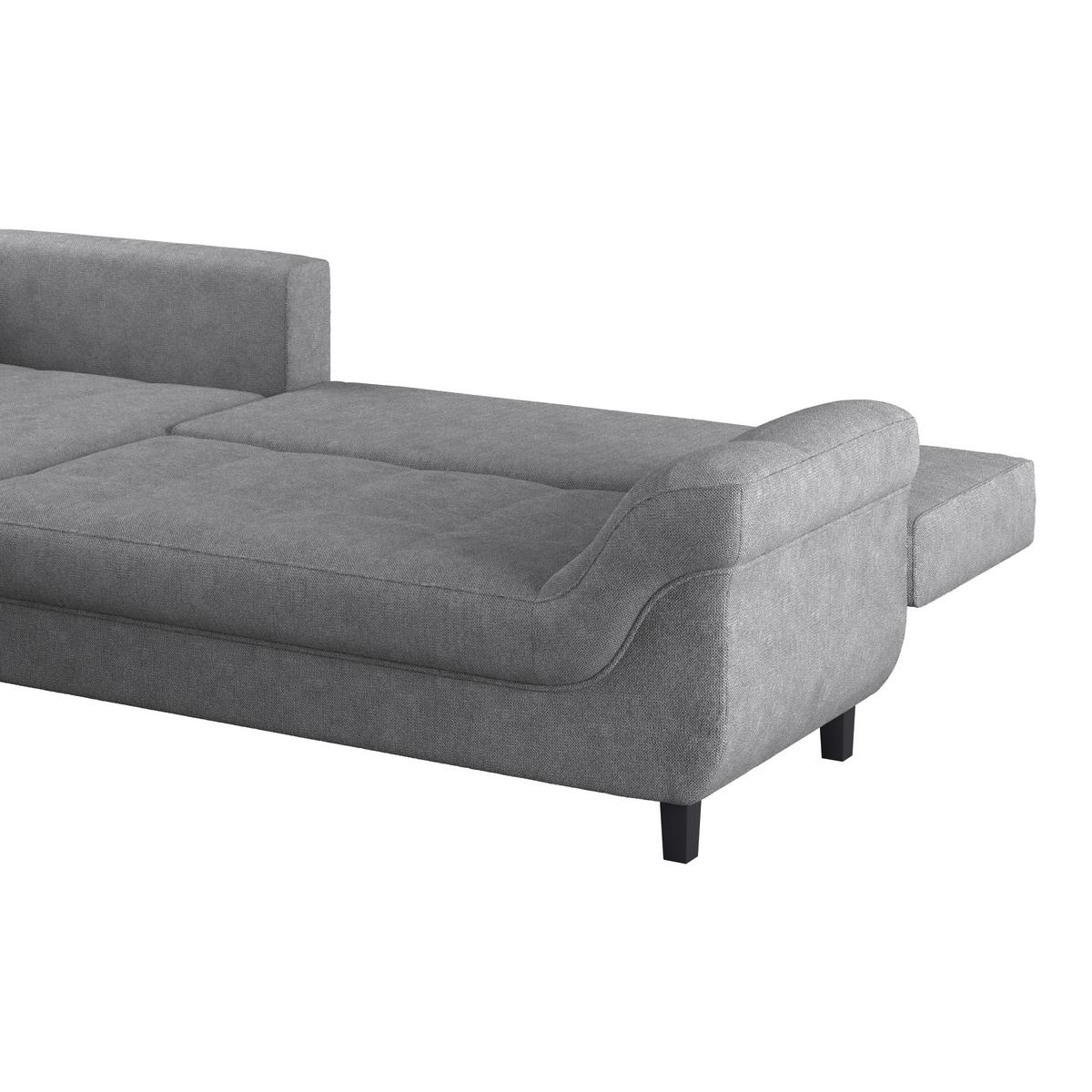 Rohová sedačka MENDOZA. ľavá, sivá - čierna/sivá, Design, drevo/textil (197/309cm) - Ondega