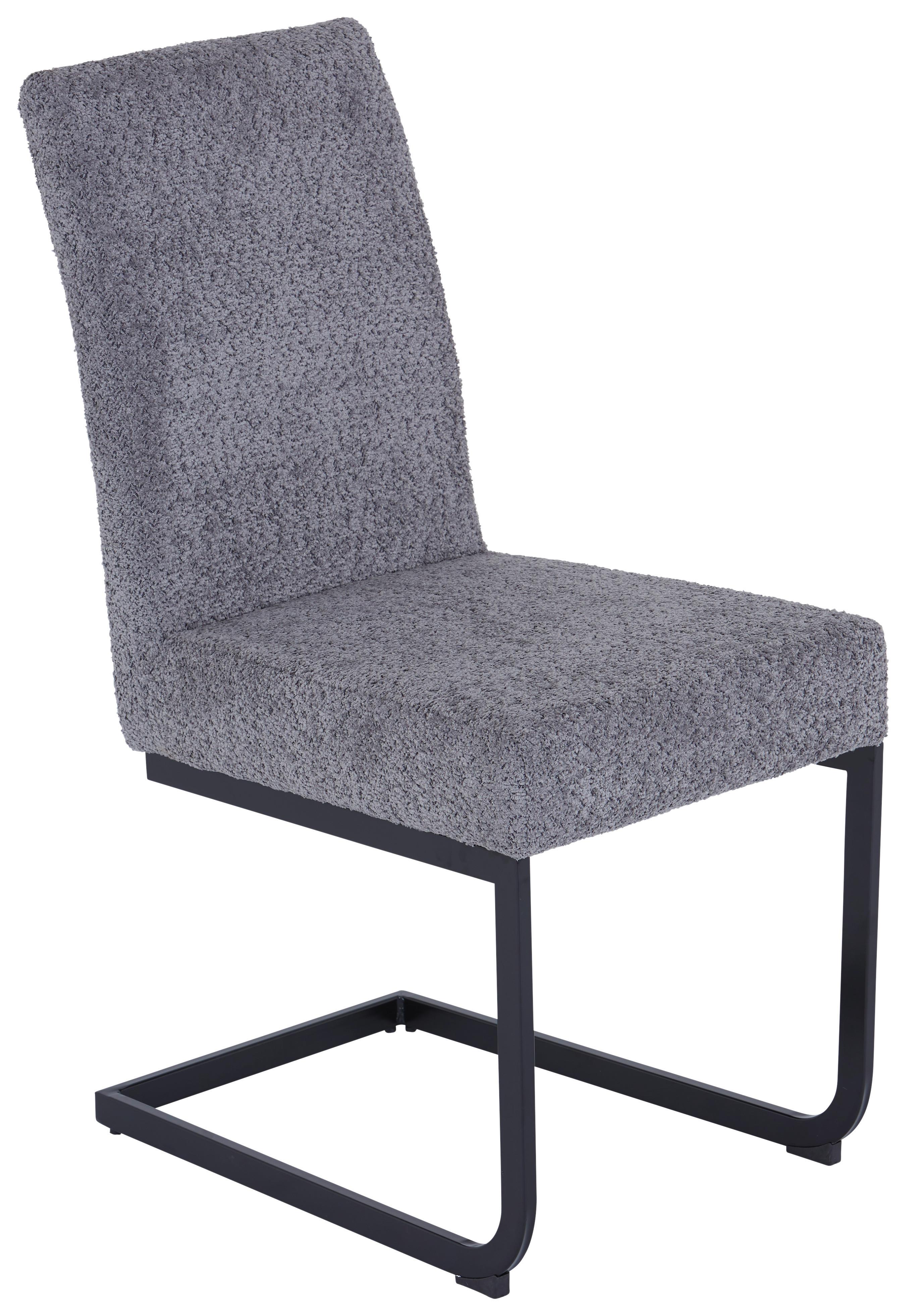 Schwingstuhl Terri Grau Gepolstert - Schwarz/Grau, MODERN, Textil/Metall (46/95/64cm) - MID.YOU