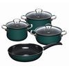 Kochtopfset 4-teilig Dunkelgrün - Dunkelgrün, Basics, Metall (48.50/28.50/24cm) - Riess