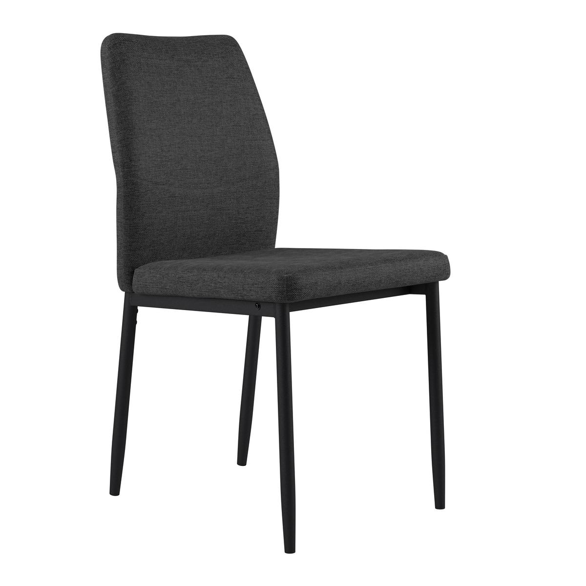 Vierfußstuhl Augusta Webstoff Anthrazit - Anthrazit/Schwarz, MODERN, Textil/Metall (45/87/55cm) - Kela