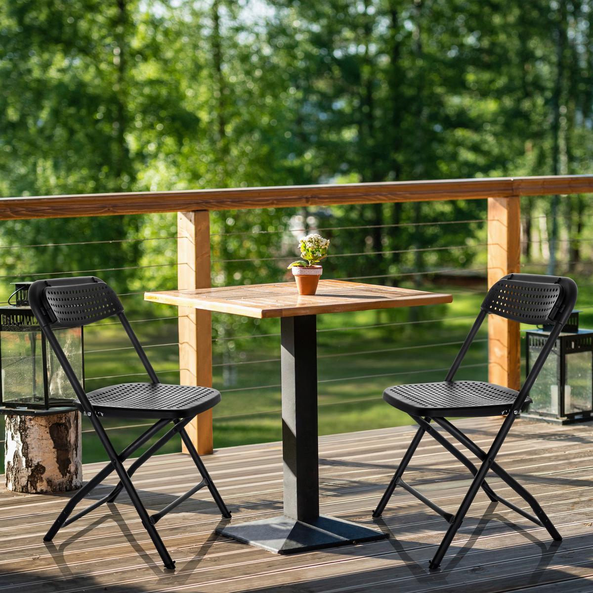 Klappstuhl Tudela Xxl Pro - Schwarz, Basics, Kunststoff (51/80/52cm) - MID.YOU
