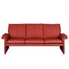 3-Sitzer-Sofa Comodo Echtleder Rot B: 214 cm - Silberfarben/Rot, Design, Leder (214/90/88cm) - Livetastic