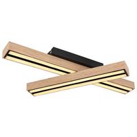 Led-deckenleuchte Doro L: 51,5 Cm Memory-Funktion - Opal/Schwarz, Basics, Kunststoff/Metall (51,5/36,5/11cm) - Globo