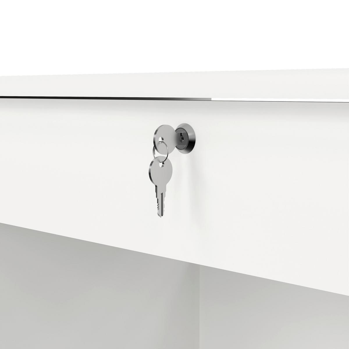 Schreibtisch Function Plus,weiß,l: 109,3 cm - Weiß, MODERN, Holzwerkstoff (109,3/48,5/75,6cm) - MID.YOU