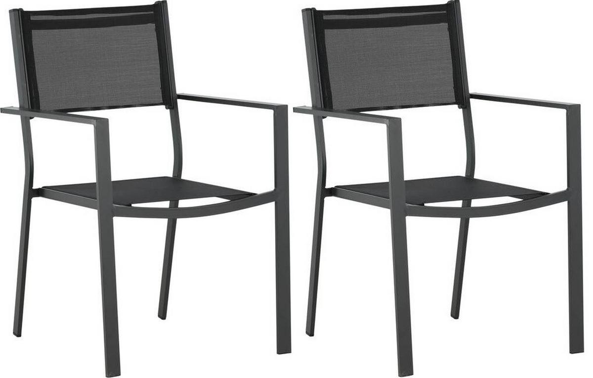Stapelsessel Copacabana - Schwarz, KONVENTIONELL, Textil/Metall (56.5/88/61cm) - Gardenson