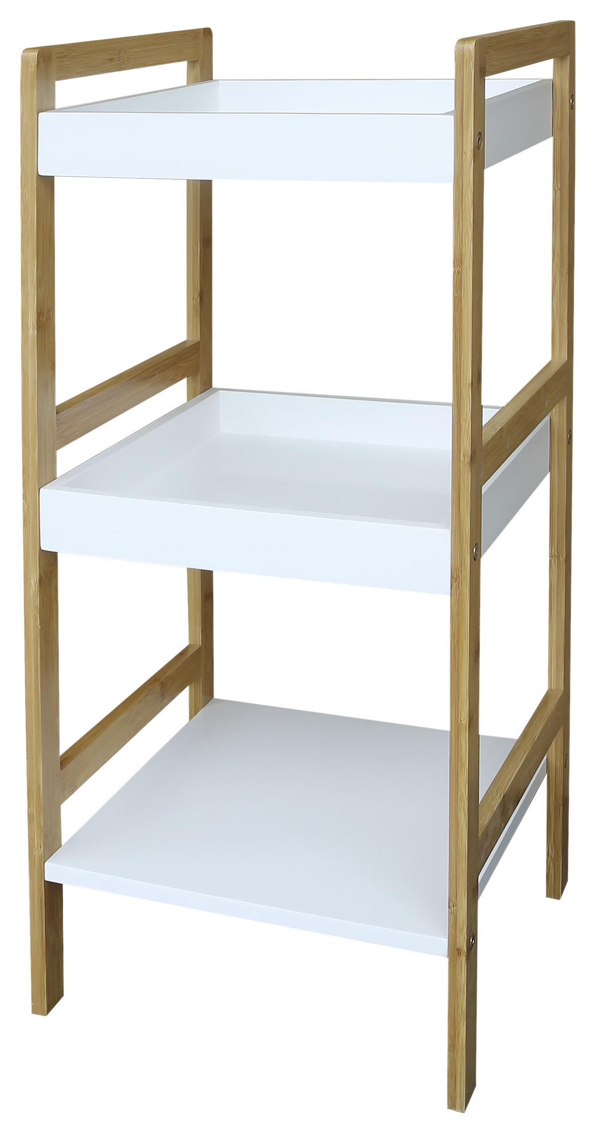 Polc Liane - natúr színű/fehér, Modern, faalapú anyag/természetes anyagok (36/80/33cm)