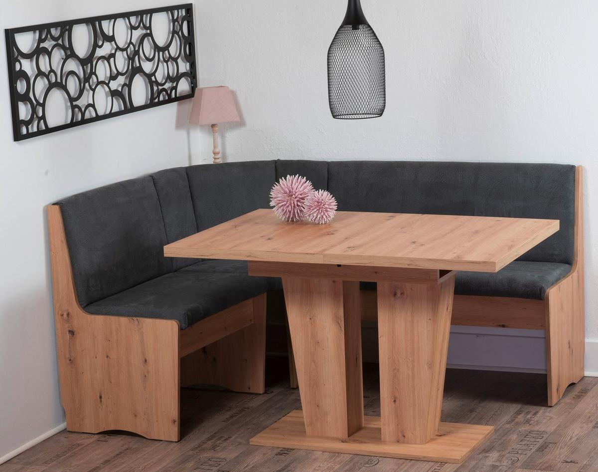 Eckbankgruppe Duisburg Veduar Titanic Grau/eiche D. L: 125cm - Eiche Artisan/Grau, KONVENTIONELL, Holz/Holzwerkstoff (125/89/165cm) - MID.YOU