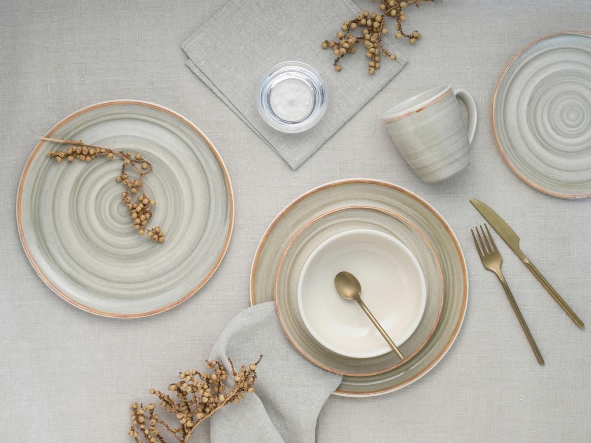 Kombiservice Caoba Steingut Creme/Sandfarben 16 -Teilig. - Sandfarben/Creme, Basics, Keramik - Creatable