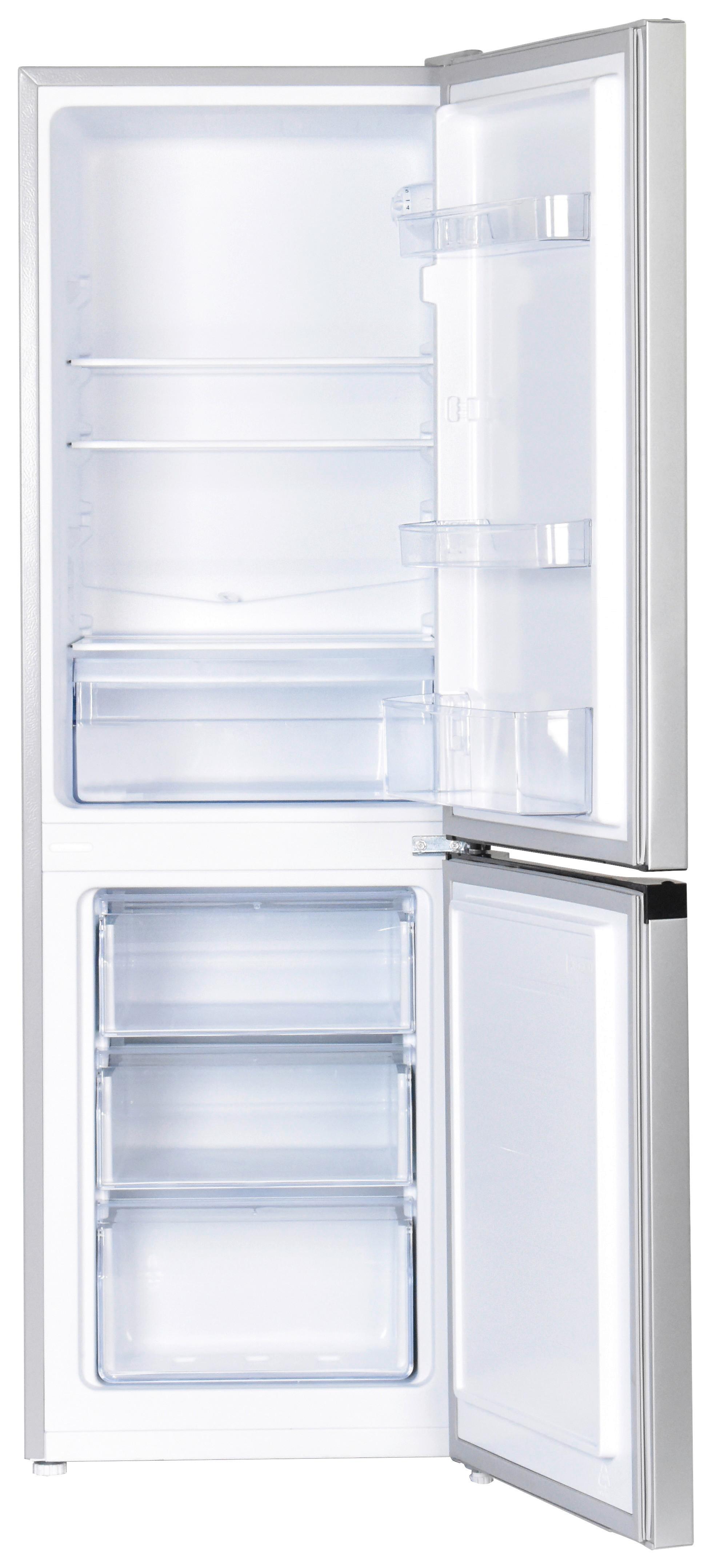 Kühlgefrierkombination Savo Silberfarben 48+109 L - Silberfarben, Trend, Glas/Kunststoff (47,4/144/49,5cm) - Respekta