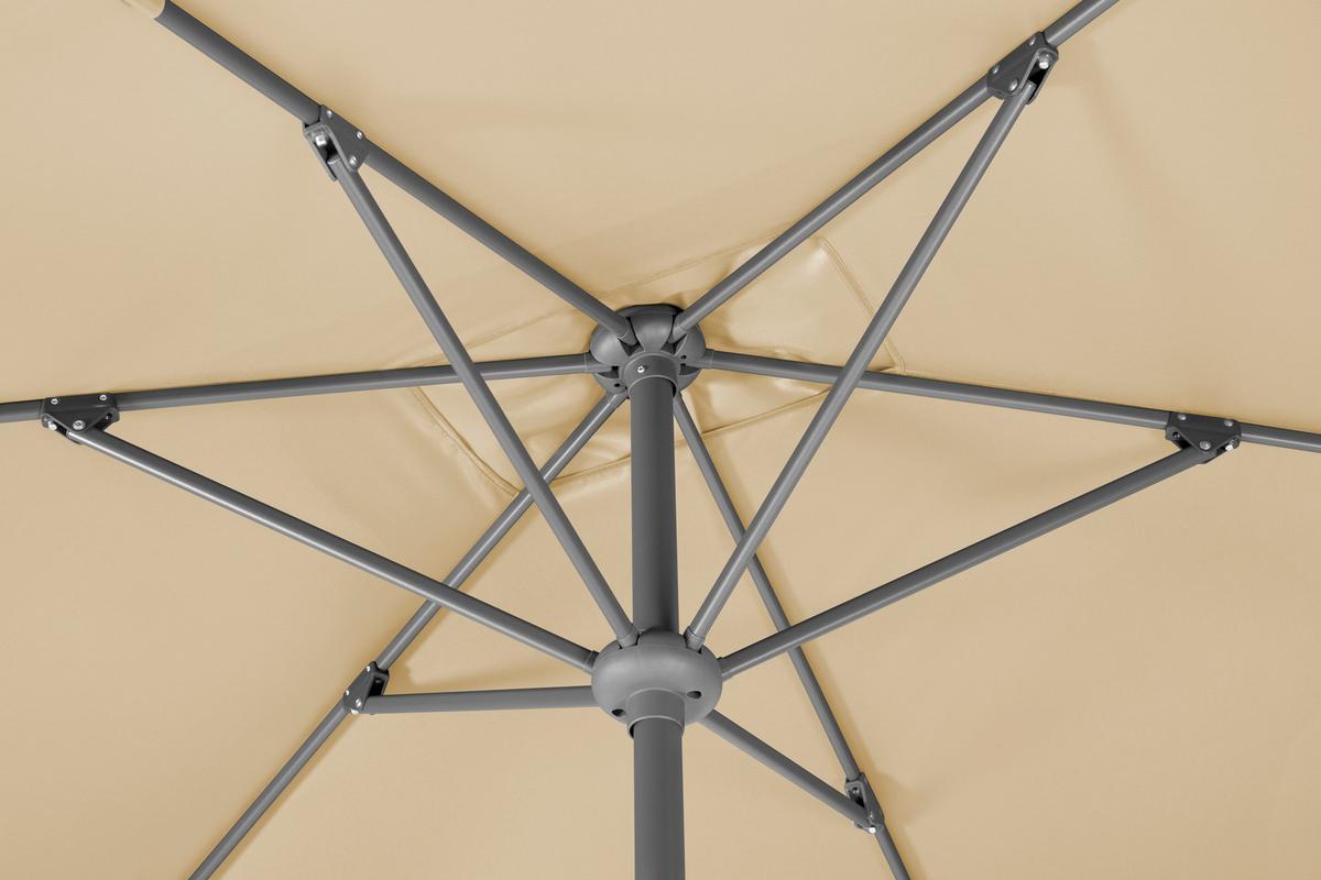 Sonnenschirm Tunis BxHxT: 150x250x270 cm Naturfarben - Anthrazit/Naturfarben, Basics, Textil/Metall (150/250/270cm) - Schneider