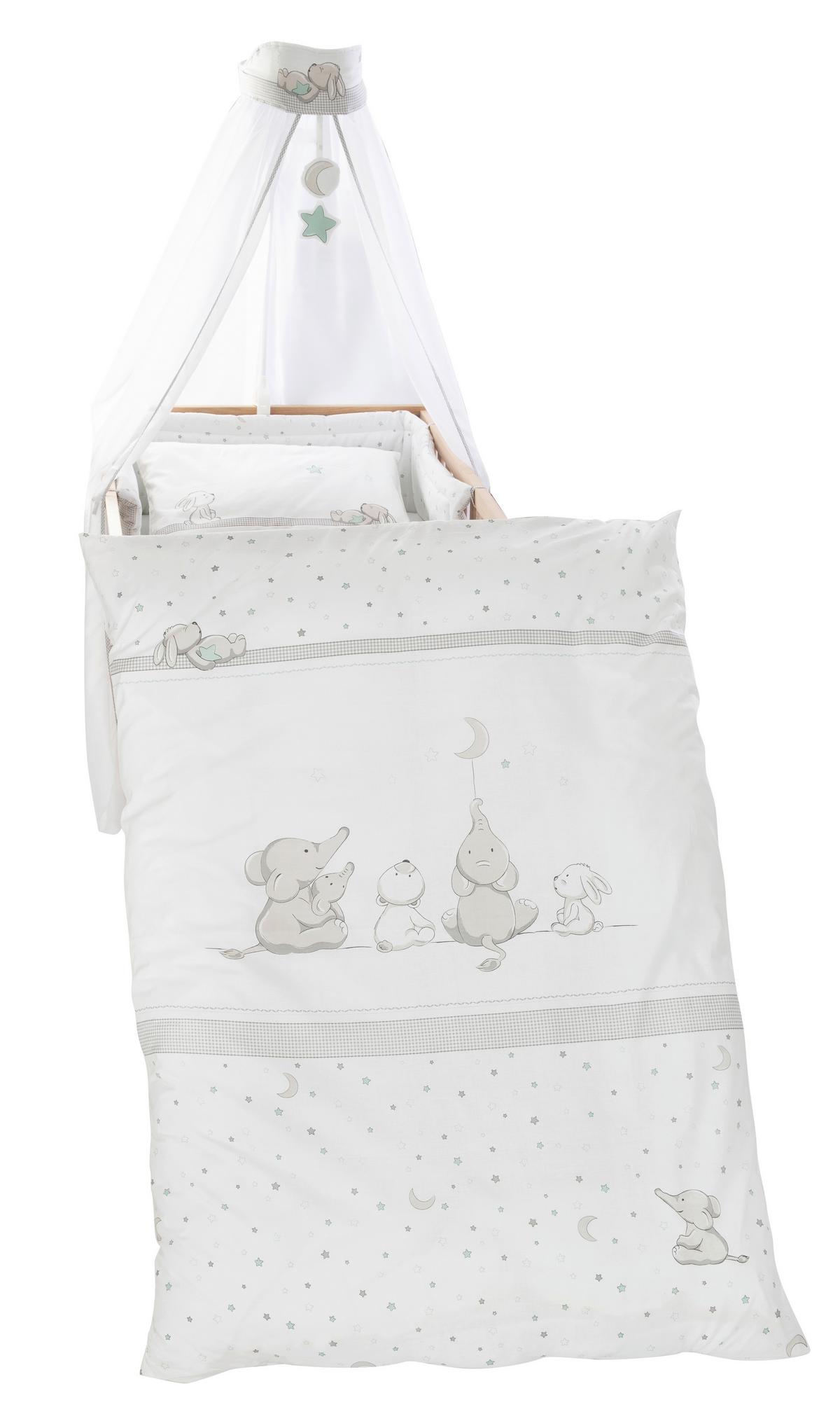 Gitterbettset 1492s209 Sternenzauber - Taupe/Weiß, Basics, Textil - Roba