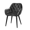 Stuhl Chessy - Dunkelgrau/Anthrazit, LIFESTYLE, Textil/Metall (62/82/60cm) - MID.YOU