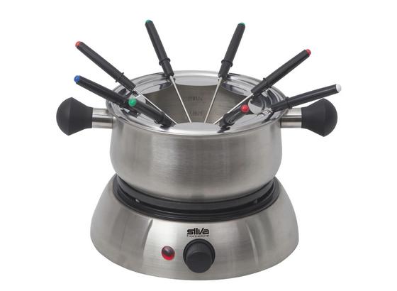 Fondue Kombination mit Keramik-Fonduetopf - Silberfarben/Schwarz, MODERN, Metall (24/9/24cm) - Silva Homeline Fondue Kombination mit Keramik-Fonduetopf - Silberfarben/Schwarz, MODERN, Metall (24/9/24cm) - Silva Homeline