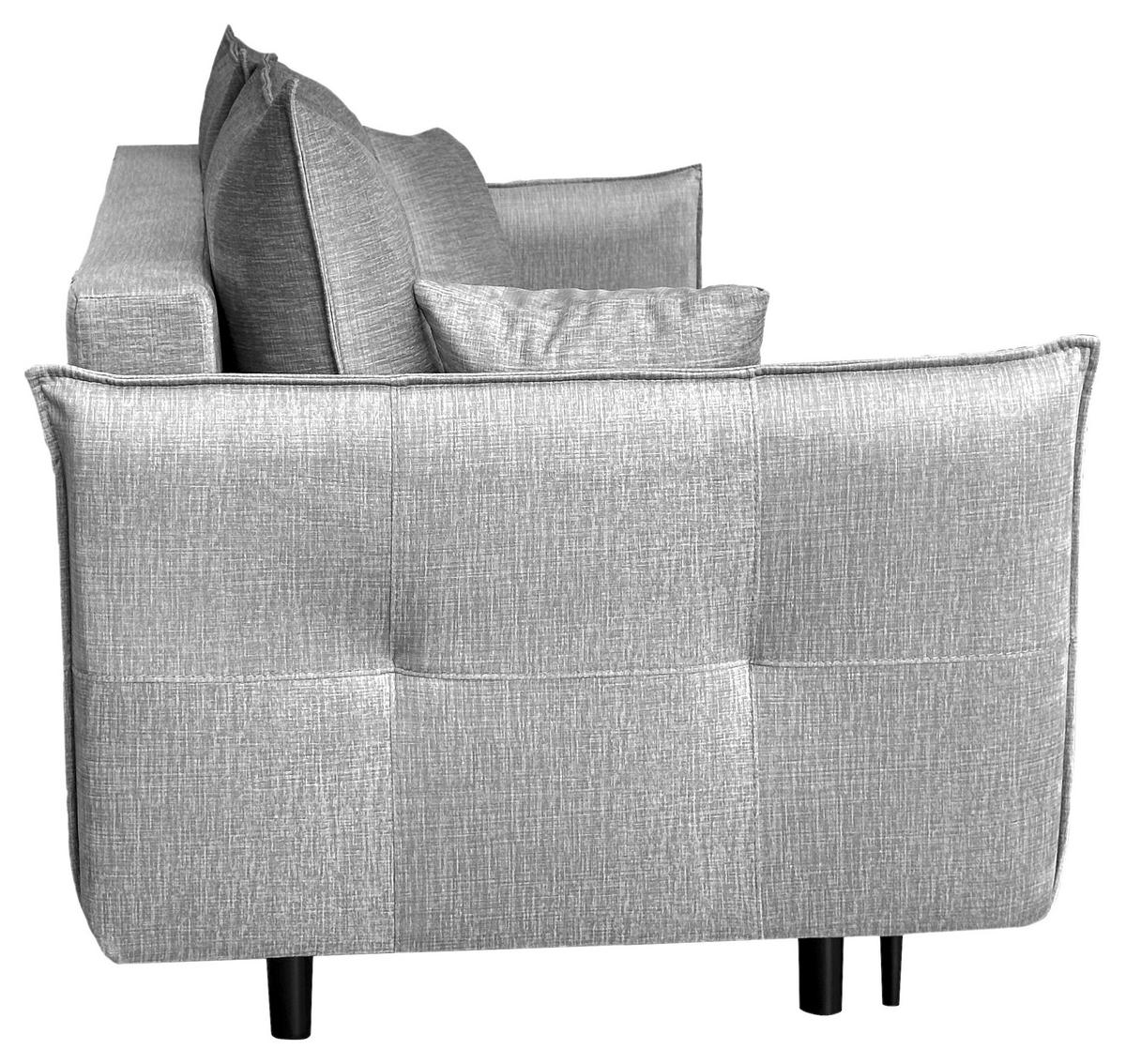3-sitzer-sofa Mit Schlaffunktion Melody B: 216cm - Schwarz/Grau, Design, Textil (216/96/102cm) - MID.YOU