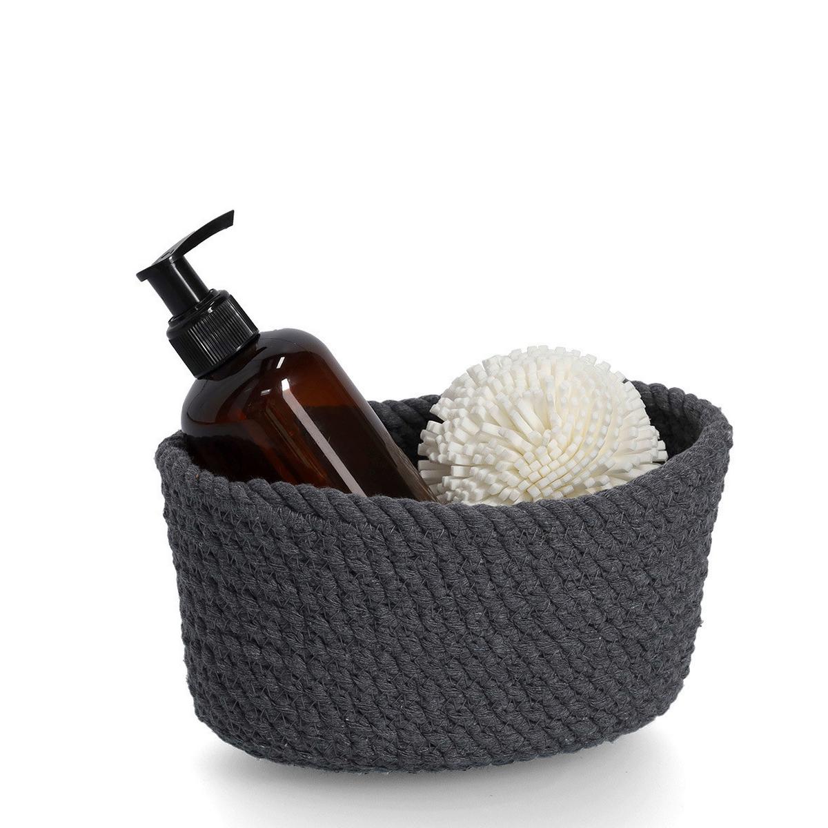 KORBSET Textil, Dunkelgrau - Dunkelgrau, Basics, Textil (24/17/13cm)