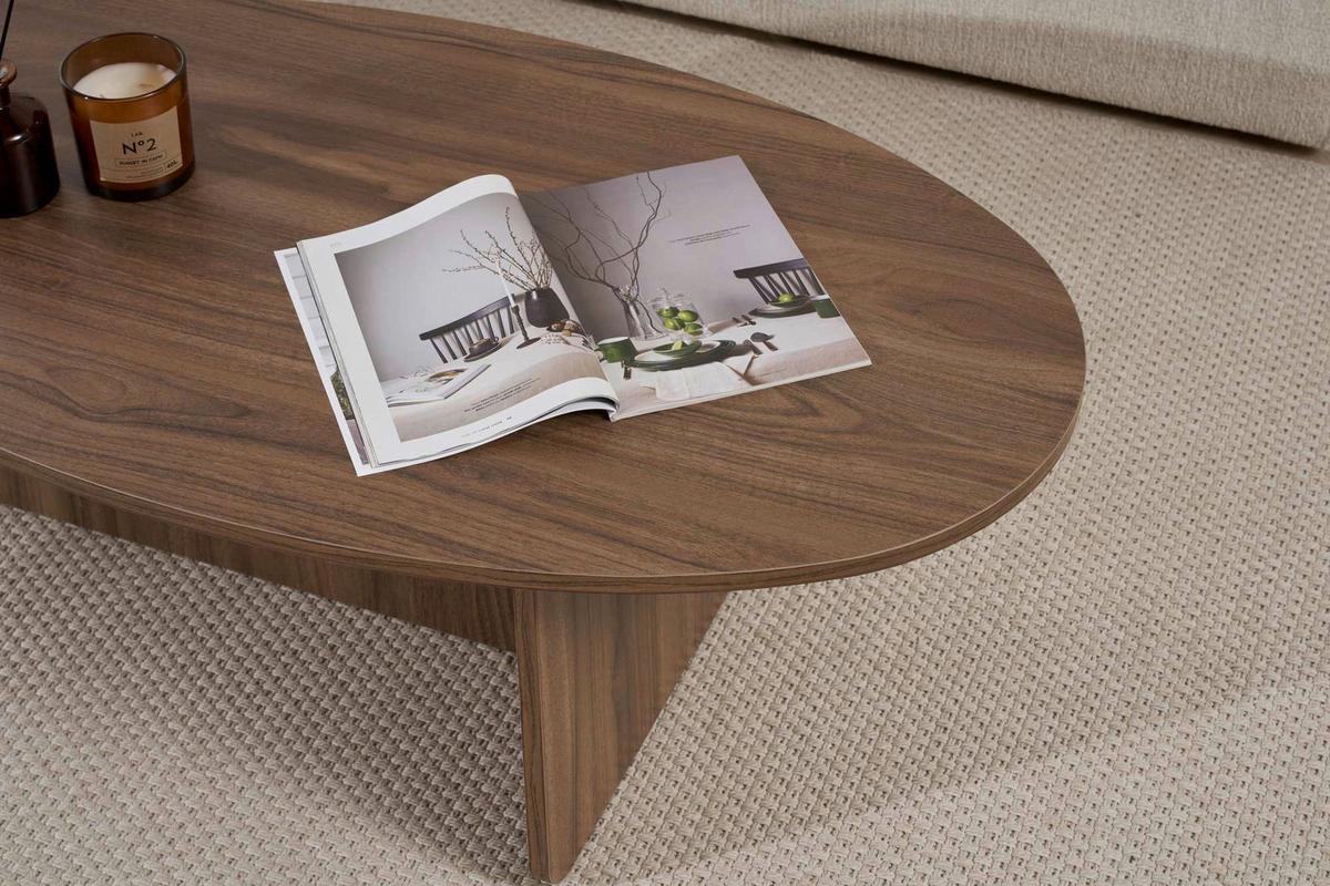 Couchtisch Orba Creme/Walnussfarben L: 120cm - Walnussfarben/Creme, Design, Holzwerkstoff (120/40/65cm) - MID.YOU
