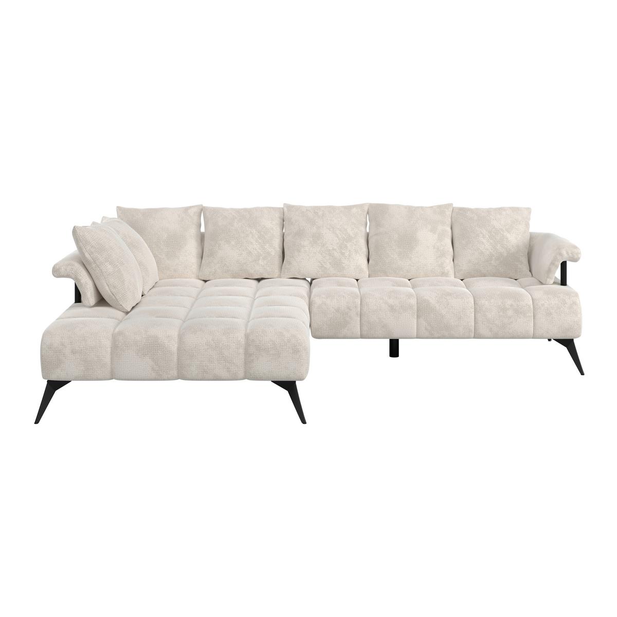 Ecksofa Vanessa Beige 200x297 cm - Beige/Schwarz, MODERN, Textil (200/297cm)