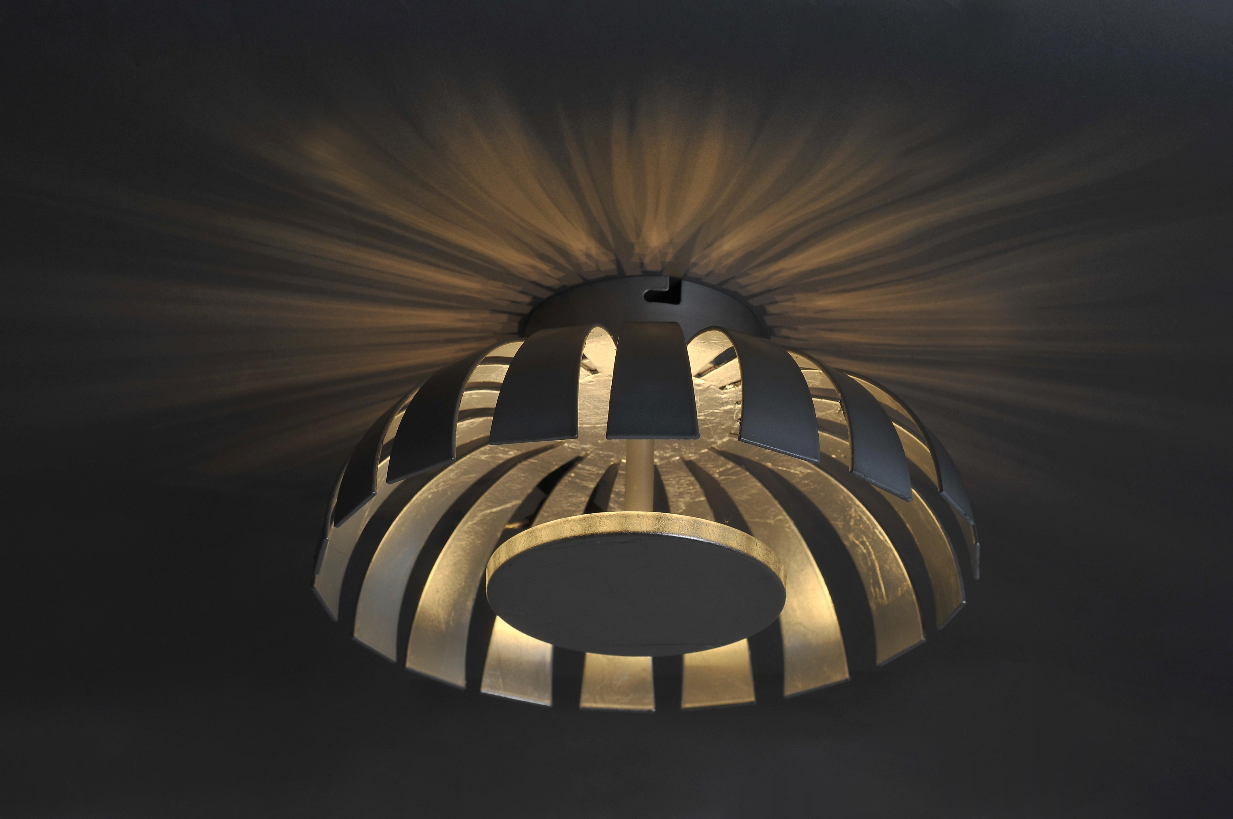 LED-Wandleuchte Flare 1-Flammig Runder Schirm - Nickelfarben, Design, Metall (26/12,5cm)