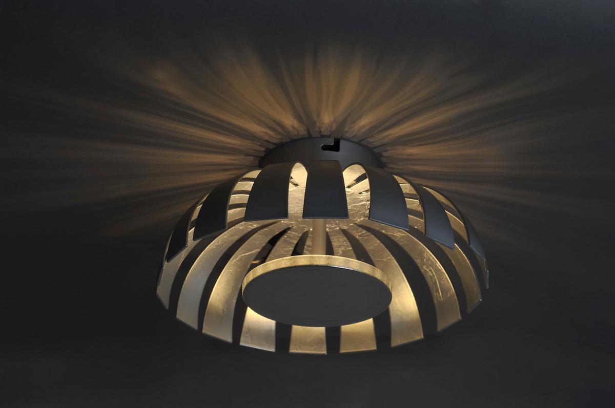 LED-Deckenleuchte Flare Ø 9 cm, 1-Flammig, Rund - Nickelfarben, Design, Metall (9/18cm)