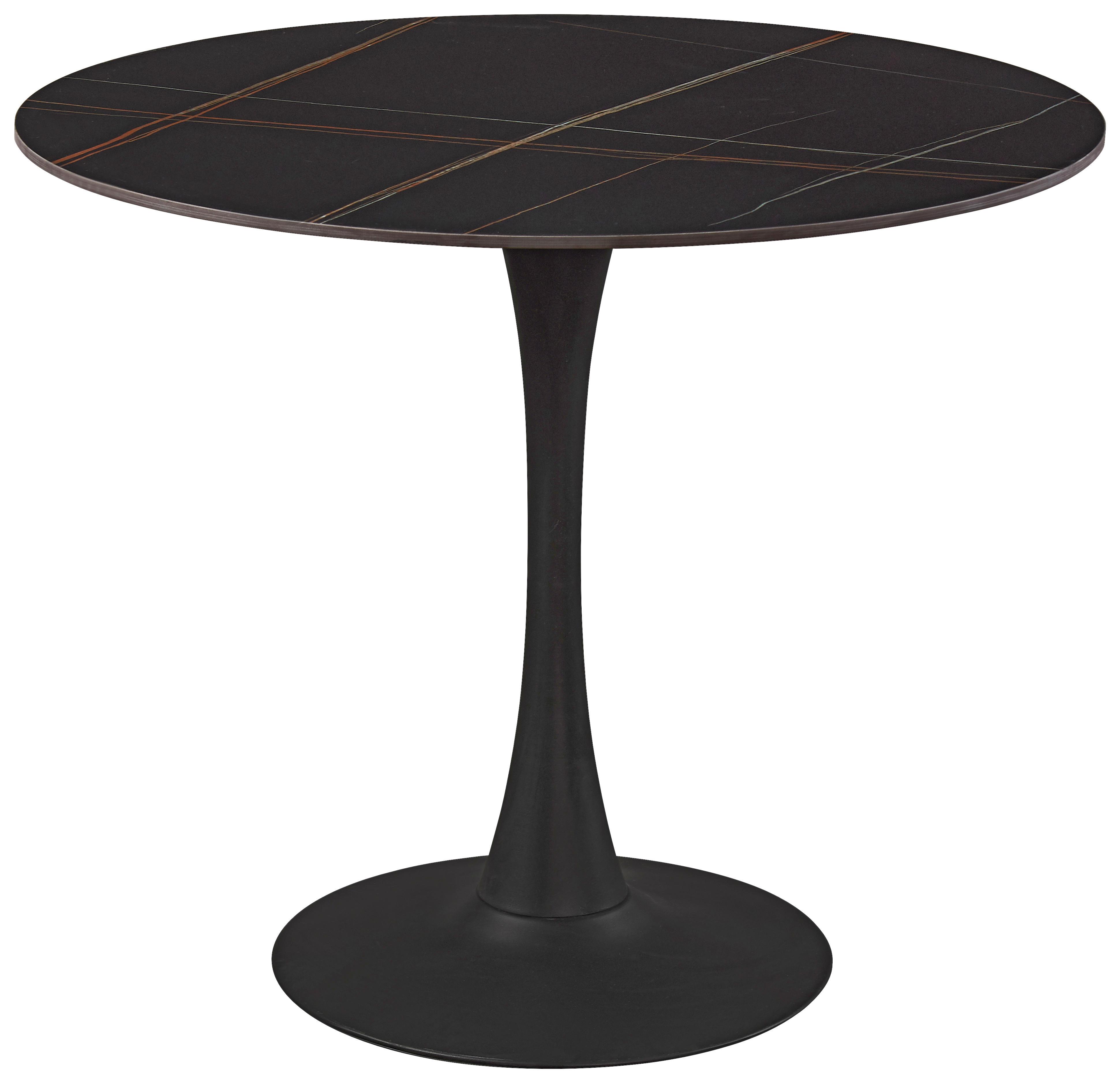 Jedálenský stôl PANTHER  90 - čierna, Modern, kov/keramika (90/76cm) - Mömax