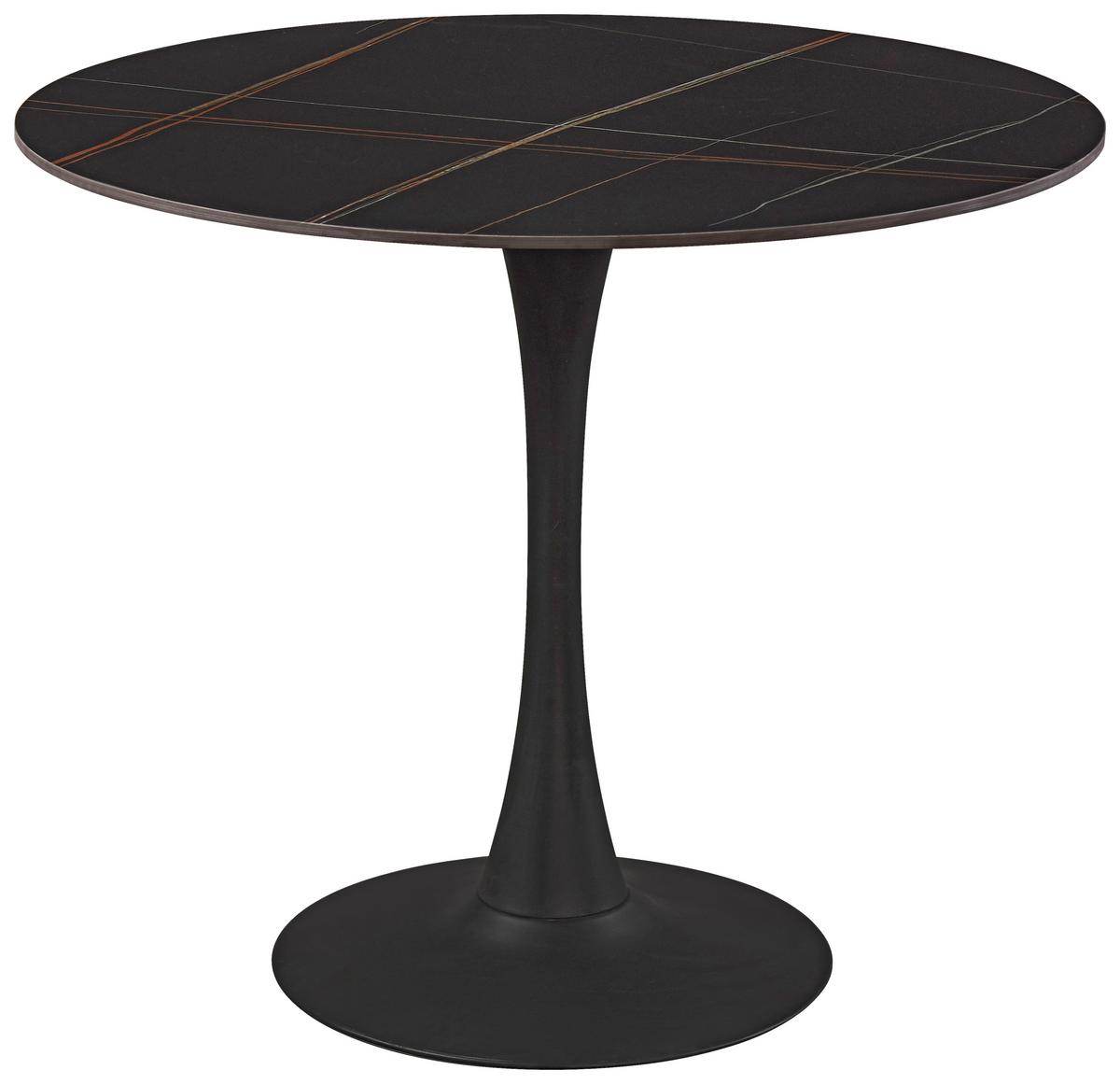 Jídelní stůl PANTHER 90 - černá, Moderní, kov/keramika (90/76cm) - Mömax