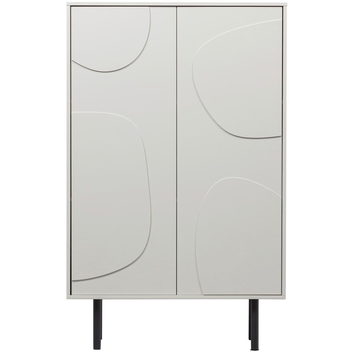 Kommode Cadiz Grauweiß B: 85cm - Grauweiß/Schwarz, Design, Holz (85/135/40cm) - Livetastic