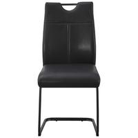 Schwingstuhl Nexus Schwarz B: 45 cm - Schwarz, MODERN, Leder/Metall (45/97/63cm) - Livetastic