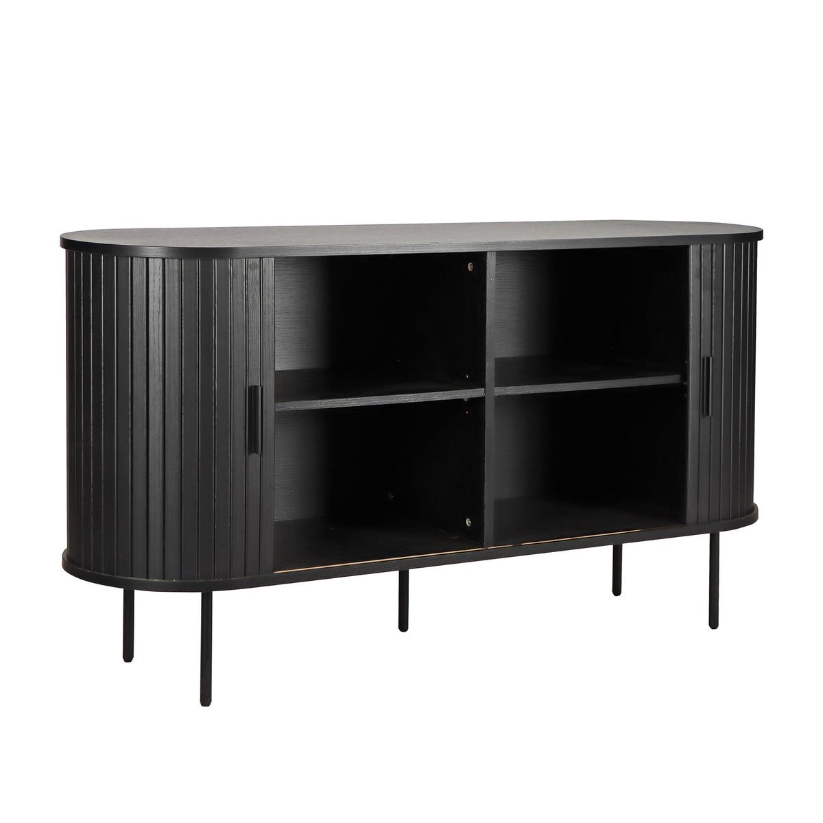 SIDEBOARD Schwarz, B: 140cm - Schwarz, Design, Holzwerkstoff (140/76/40cm) - Livetastic